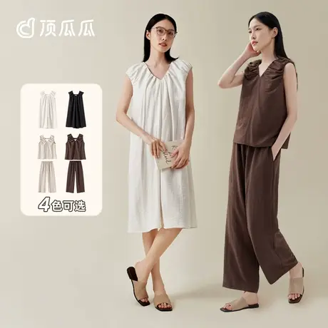 顶瓜瓜家居服睡裙女无袖夏纯欲风法式柔软舒适可外穿睡衣商品大图