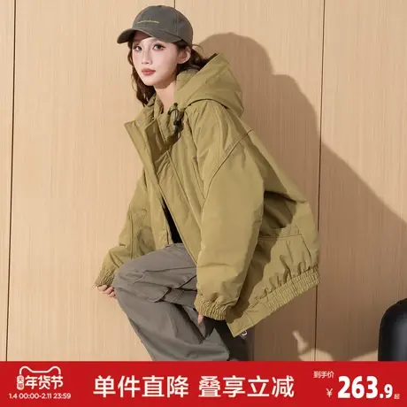 唐狮2026冬季女连帽短款棉衣外套季时尚洋气高级感棉服女百搭商品大图