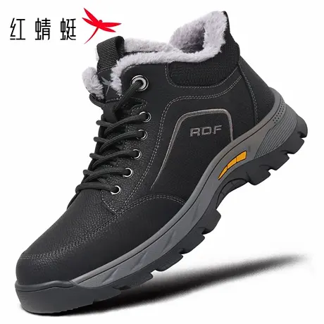 红蜻蜓男鞋冬季鞋子男士高帮皮鞋棉鞋男款加绒保暖加厚真皮爸爸鞋商品大图