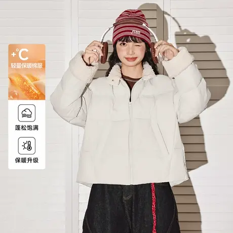 唐狮立领棉服女款2026新款冬季小个子加厚保暖翻领短款夹棉外套VB图片