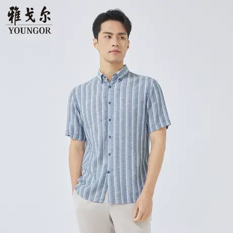 雅戈尔奥莱 商场同款男士短袖衬衫新款官方正品商务休闲短袖衬衫商品大图