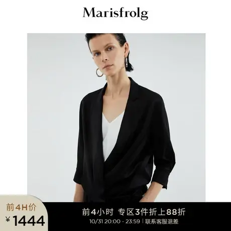 玛丝菲尔22夏季新品时髦个性垂感设计感通勤休闲七分袖西装外套女商品大图