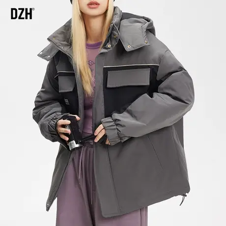 男士工装棉衣男女2023冬季新款加厚保暖面包棉服情侣连帽棉袄外套商品大图