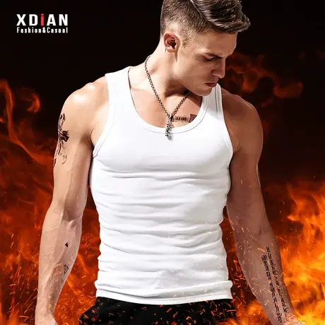 保暖背心男秋冬季加厚加绒修身紧身无袖运动坎肩纯棉打底马甲内穿商品大图