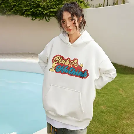 Nuthink大码带帽卫衣美式高街男春季款2023新款加肥加大帽衫外套商品大图