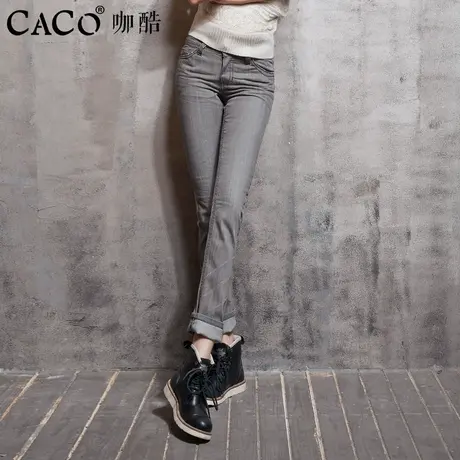 烟灰色牛仔裤女直筒裤2025春新款长裤修身显瘦复古韩国窄版烟管裤商品大图