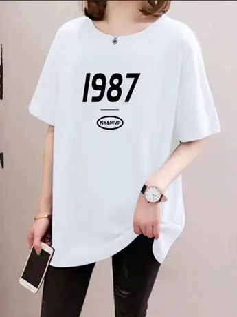 白色正肩短袖T恤女夏季情侣基础款内搭学院打底体恤宽松上衣ins潮商品大图