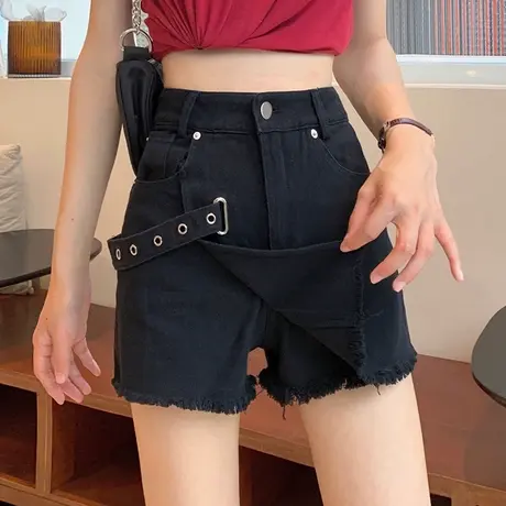 牛仔半身裙女夏季高腰a字裙2023新款辣妹防走光裙裤包臀短裙子潮商品大图