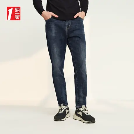 海一家时尚休闲九分裤2023秋季新款猫须工艺青春活力牛仔裤男商品大图