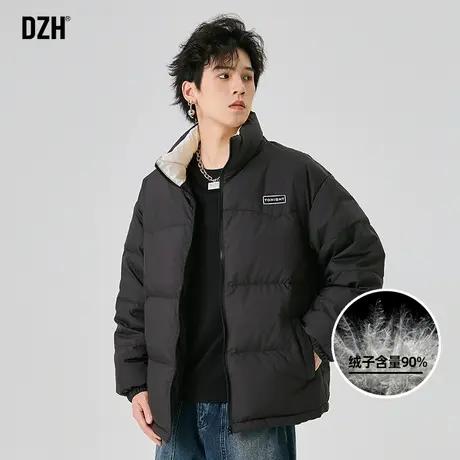 男士黑色短款羽绒服男潮牌冬季加厚2024年新款美式面包服羽绒外套图片