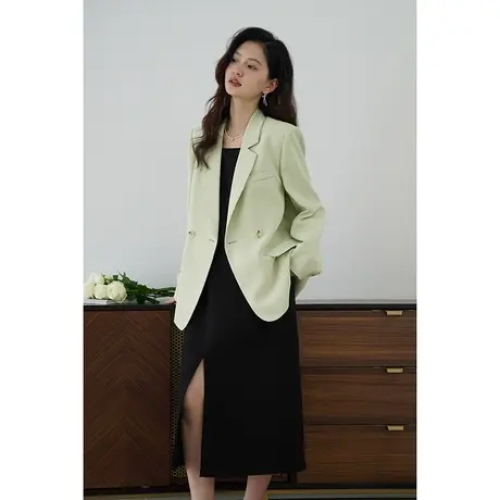 嘉茱莉西装外套女小个子西服2025春季新款一粒扣小西装设计感小众商品大图