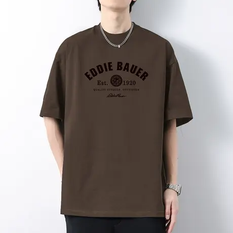 260g美式重磅纯棉t恤男短袖宽松圆领上衣服夏季潮牌印花全棉半袖商品大图