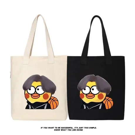 秀洛蔡徐坤鸡你太美帆布包打篮球购物包包袋学生包上课单肩斜挎包商品大图