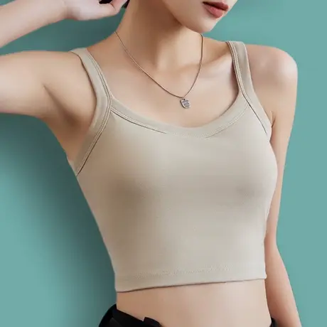 美背内衣女防走光抹胸吊带夏季薄款一体式免穿文胸裹胸内搭小背心图片