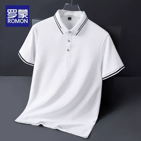罗蒙男士Polo衫男夏季薄款纯色休闲男装爆款2023新款半袖男款上衣商品大图