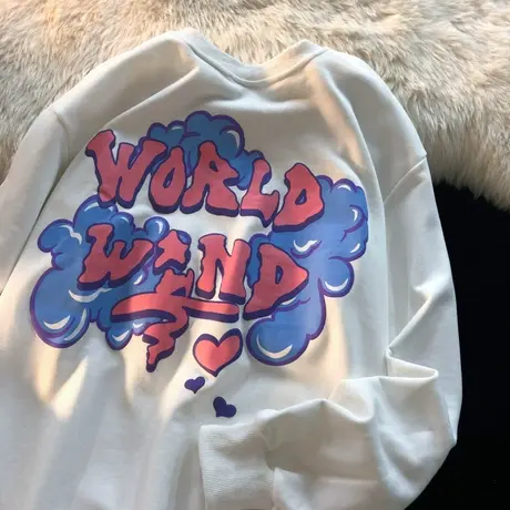 美式复古vintage卫衣女宽松韩版ins超火上衣bf慵懒风春秋薄款外套商品大图