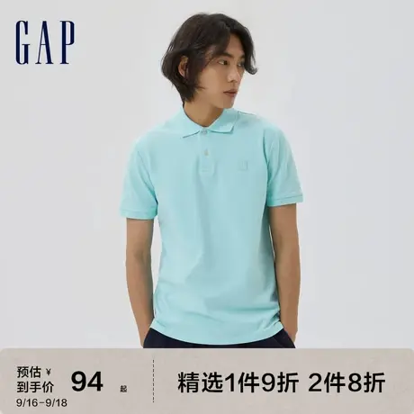 Gap男装夏季2023新款LOGO时尚纯色短袖POLO衫611572运动休闲上衣商品大图