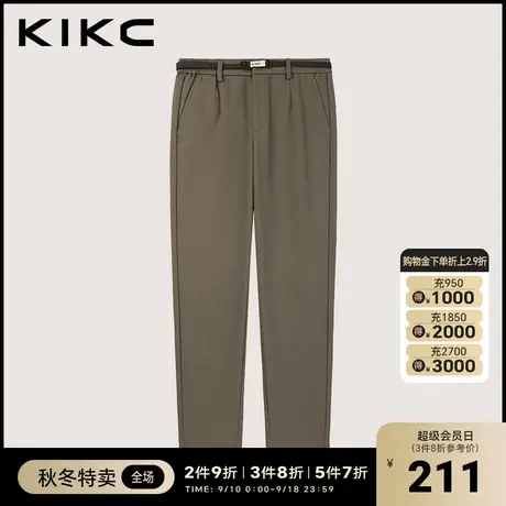 kikc休闲裤男2023秋季新款商场同款美式复古直筒卡其色直筒长裤商品大图