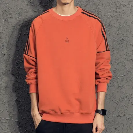 奕飏2021新款男士卫衣春秋款 印花韩版潮流加绒圆领卫衣 宽松秋装图片