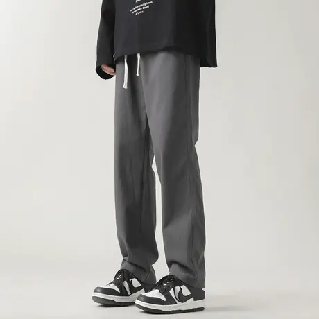 休闲裤男春秋宽松直筒男裤2023新款阔腿潮牌夏季薄款工装裤子男款商品大图