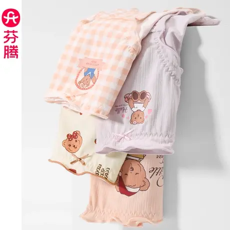 芬腾小熊部落内裤女纯棉抗菌裆中腰三角裤少女卡通可爱大码短裤头图片