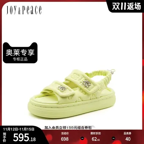 真美诗2023夏季新款商场同款简约舒适泡芙凉鞋09800BL3图片