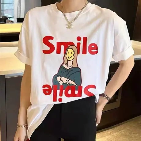 韩版2023春夏新款体恤女装时尚宽松网红美女图字母短袖T恤女上衣商品大图