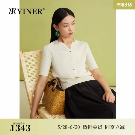 【真丝系列】YINER音儿女装夏季桑蚕丝绢丝毛针织衫上衣图片