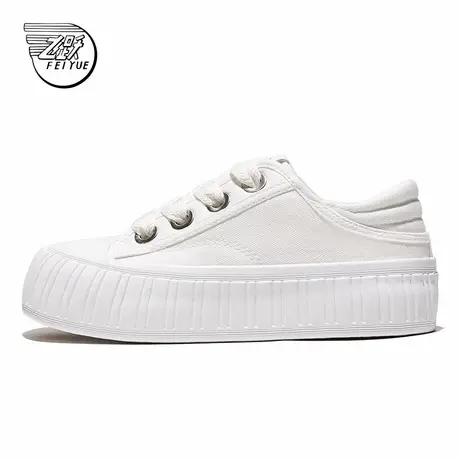 feiyue/飞跃小白鞋女2025春季新款简约纯色帆布鞋经典百搭板鞋子商品大图