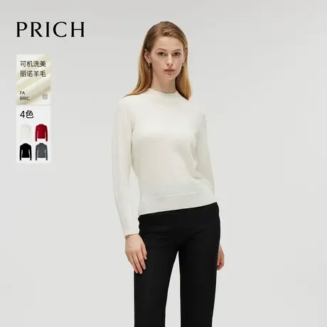 【超能小太阳严选】PRICH美丽诺羊毛半高领针织衫保暖打底衫女商品大图