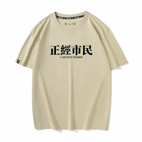 秀洛/正经市民主义文字短袖t恤男女生纯棉半袖夏季大码搞笑日常图片