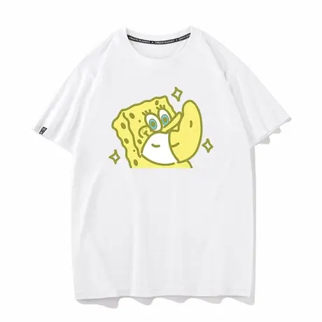 秀洛健身的海绵宝宝2025夏季短袖T恤男女打底衫半袖衣服纯棉宽松商品大图