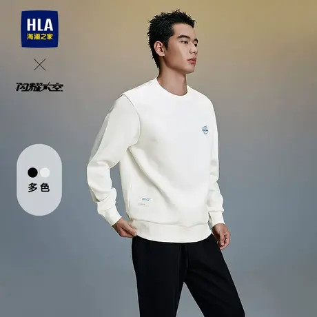 HLA/海澜之家闪耀太空卫衣25春夏新圆领印花时尚五明治柔软上衣男商品大图