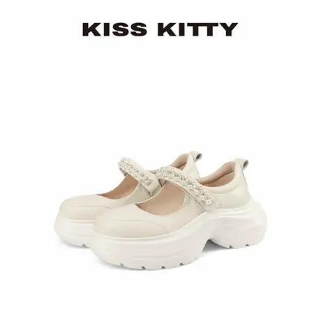 KISSKITTY厚底玛丽珍女鞋新款松糕通勤增高休闲鞋百搭浅口单鞋女商品大图