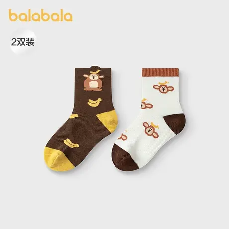 【商场同款】巴拉巴拉男童袜子秋季新品儿童短袜不勒脚萌趣两双装图片
