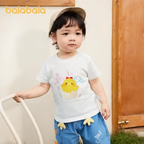 【绘本联名IP】巴拉巴拉婴儿t恤全棉天丝男女童2025新款短袖夏季图片