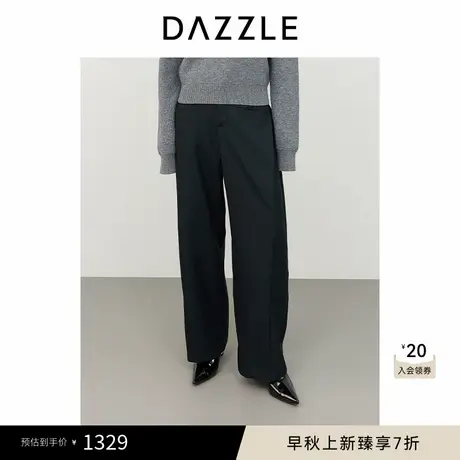 DAZZLE地素 裤子2024冬季新款精纺结构长裤商品大图