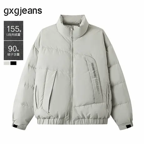 gxg.jeans男装 双色简约90鸭绒宽松面包服短款羽绒服 25年冬新品商品大图