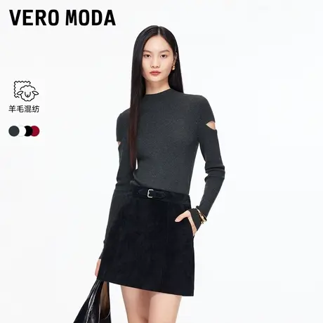 Vero Moda针织衫2025冬季新款半高领优雅大气亮晶晶含绵羊毛商品大图
