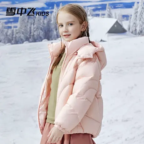 雪中飞童装儿童羽绒服男女童冬季新款中大童连帽可拆卸面包服外套图片
