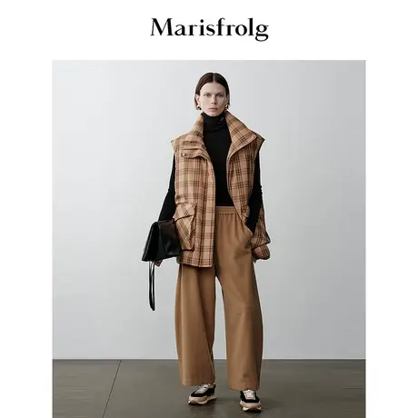 【商场同款】玛丝菲尔2023年冬季新款美拉德风绵羊毛时尚香蕉裤商品大图