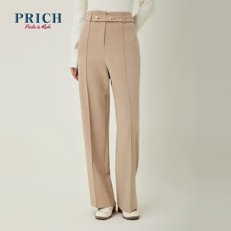 PRICH商场同款裤子新品秋冬新款垂感直筒设计阔腿休闲裤西裤女商品大图