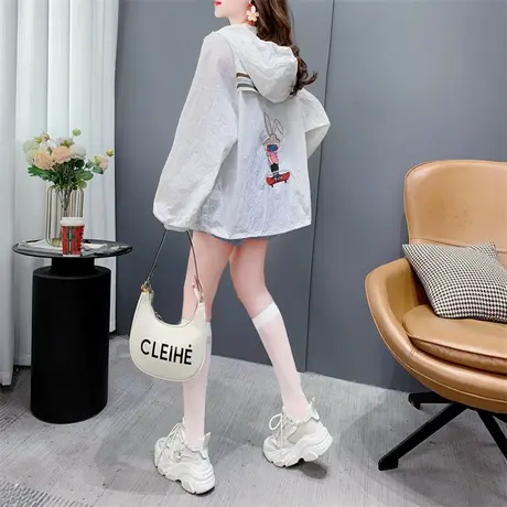 刺绣卡通连帽防晒衣女夏季2023新款宽松学院风薄款透气防晒服外套商品大图