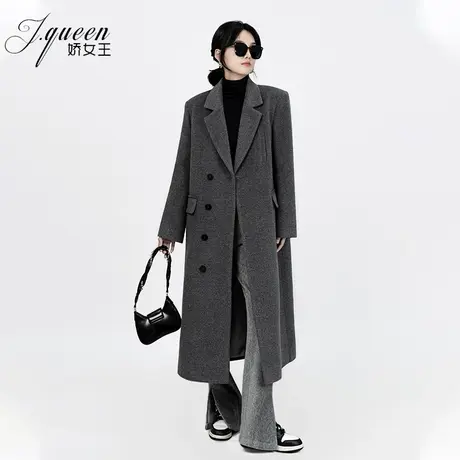 羊毛呢外套女秋冬季新款韩系复古赫本风气质高级感中长款呢子大衣商品大图