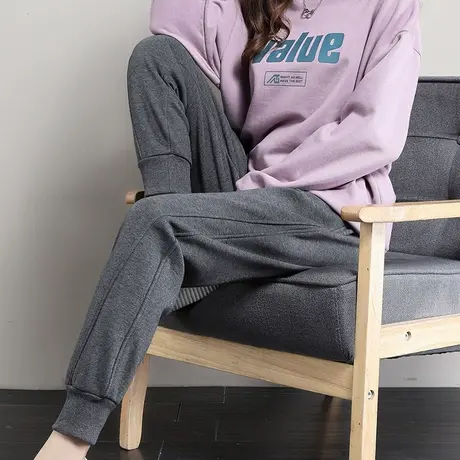 哈伦裤子女2023春秋宽松阔腿裤高腰显瘦百搭直筒休闲运动束脚长裤图片