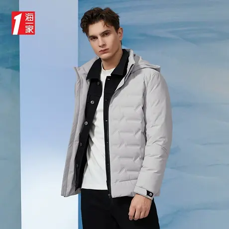 海一家日常休闲保暖外套冬季简约基础时尚男士羽绒服图片