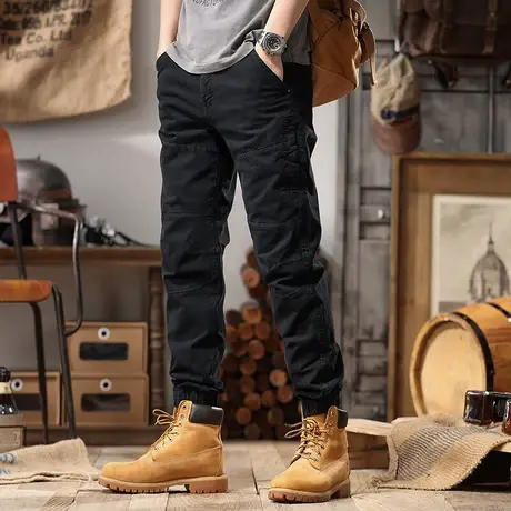 Modi Nick/摩帝尼克男士宽松直筒工装裤纯棉户外多口袋宽松裤子商品大图