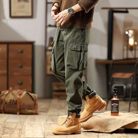 宽松潮流男款裤子舒适潮流长裤迷彩宽松时尚工装裤男百搭男生长裤商品大图