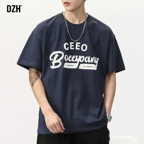 男士t恤男短袖2023新款夏季印花美式体恤纯色情侣半截袖上衣半袖商品大图