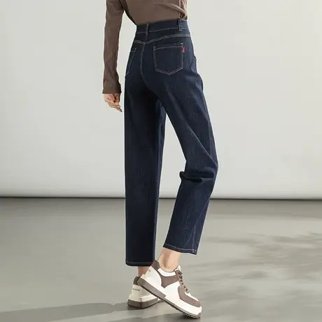 高腰牛仔裤女窄版香蕉镰刀裤2024新款春秋女裤小个子九分裤哈伦裤商品大图